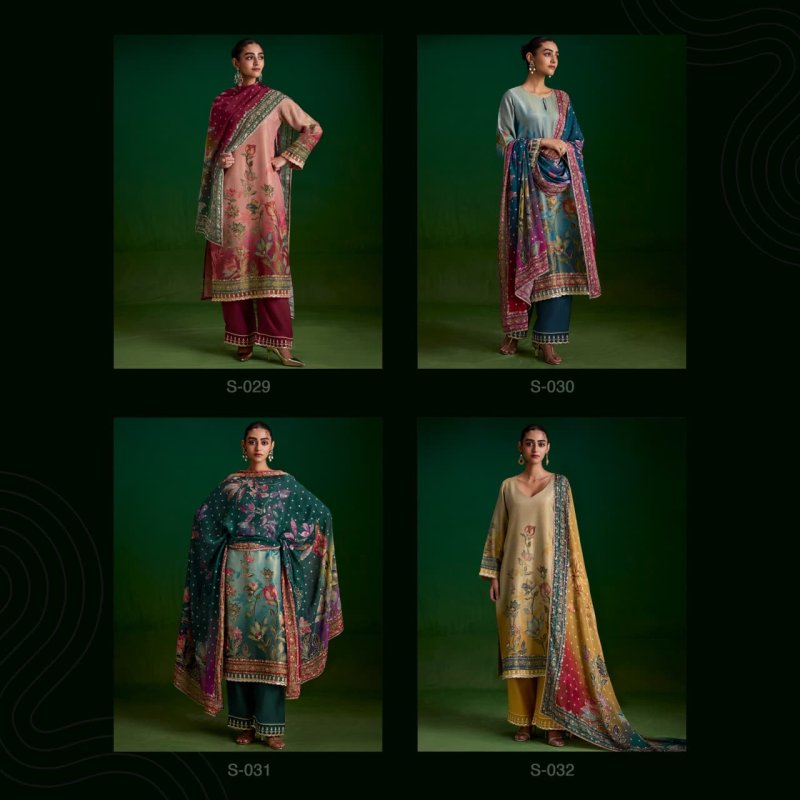Sufi By Kimora Sohni Zari Silk Printed Hand Work Salwar Suits 